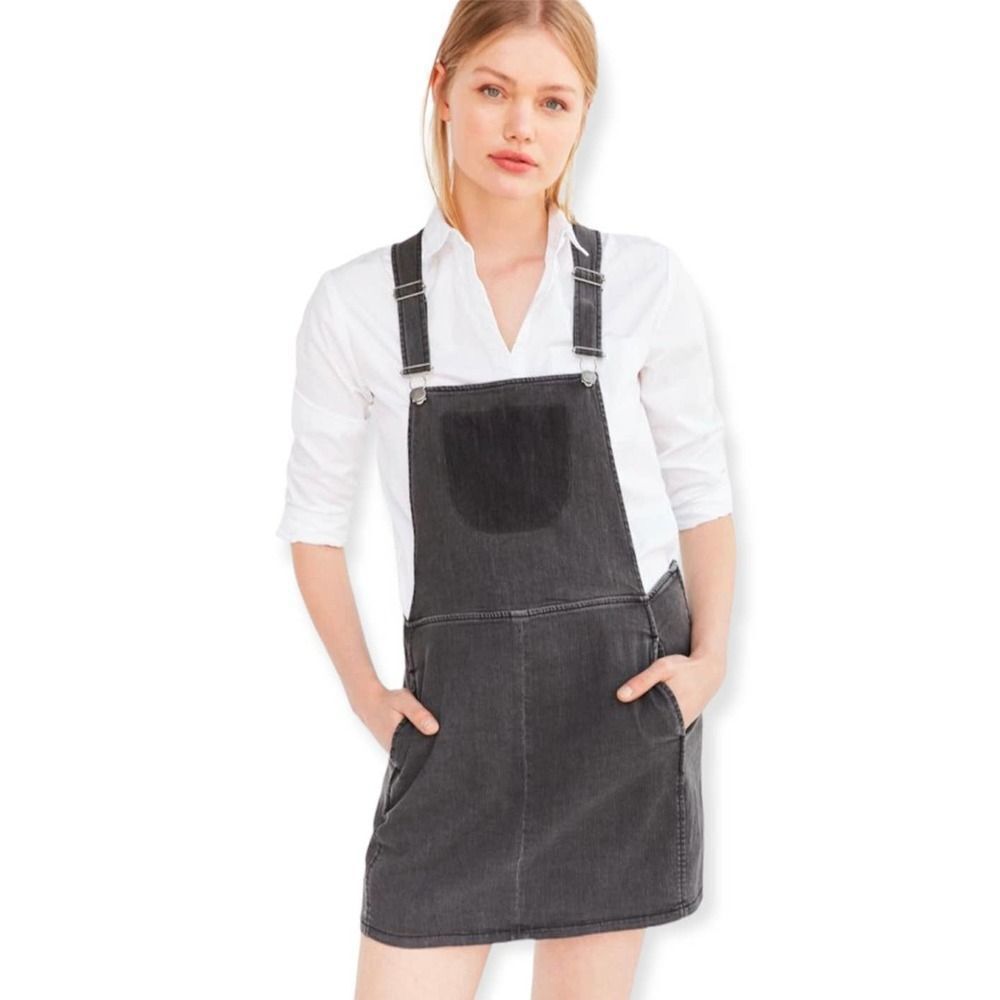 BDG Urban Outfitters Deconstructed Denim Overall Dress Medium Sleeveless Gray